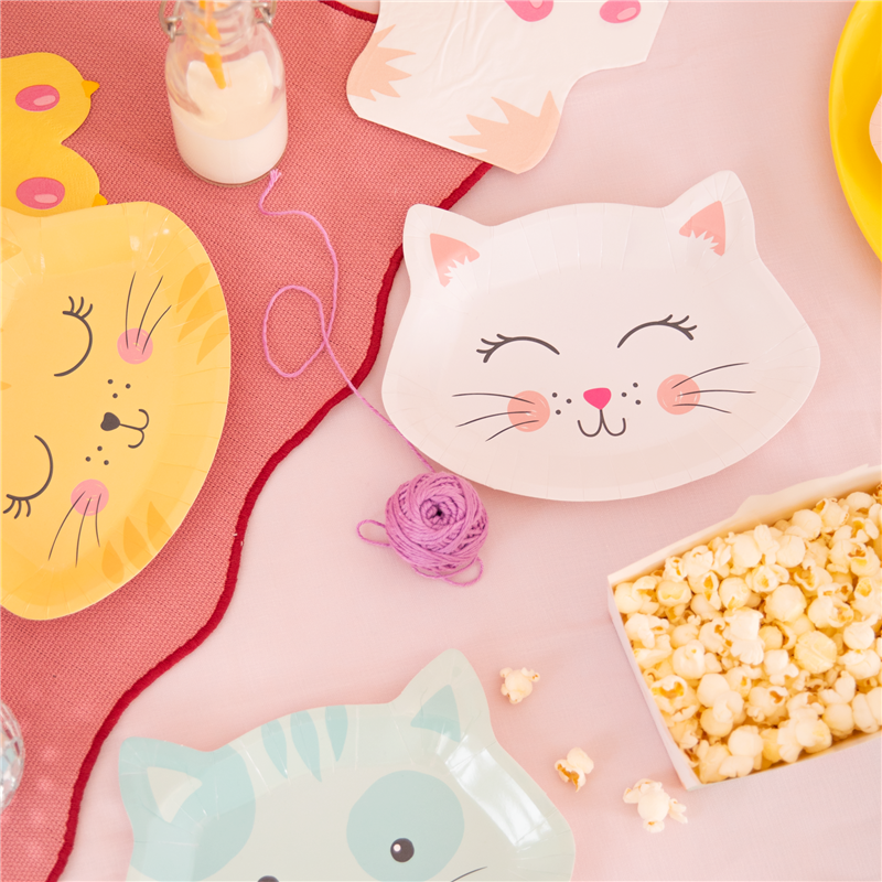 6 stk Paptallerken kat 20,5 x 15 cm 6 stk Paptallerken kat 20,5 x 15 cm