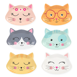 6 stk Paptallerken kat 20,5 x 15 cm 6 stk Paptallerken kat 20,5 x 15 cm