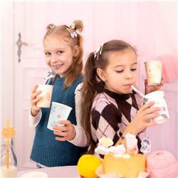 6 stk Kitty Krus - Farverigt Mix med Tegneseriekatte, PE-coated Pap 220ml - Perfekt til Børnefest 6 stk Kitty Krus - Farverigt Mix med Tegneseriekatte, PE-coated Pap 220ml - Perfekt til Børnefest