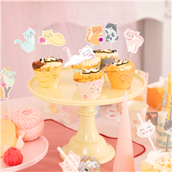 6 stk Cupcake wrappers Muffinforme Katte 6 stk Cupcake wrappers Muffinforme Katte