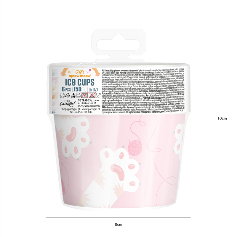 6 stk. Isbæger Katte Mixfarver 150 ml – Perfekt til Sommerfester & Fødselsdage 6 stk. Isbæger Katte Mixfarver 150 ml – Perfekt til Sommerfester & Fødselsdage