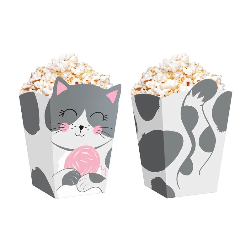 6 stk. Popcornboks Katte Tema Mixfarver – Perfekt til Børnefødselsdag & Fest 8,5x13,5 cm 6 stk. Popcornboks Katte Tema Mixfarver – Perfekt til Børnefødselsdag & Fest 8,5x13,5 cm