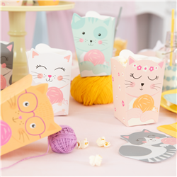 6 stk. Popcornboks Katte Tema Mixfarver – Perfekt til Børnefødselsdag & Fest 8,5x13,5 cm 6 stk. Popcornboks Katte Tema Mixfarver – Perfekt til Børnefødselsdag & Fest 8,5x13,5 cm