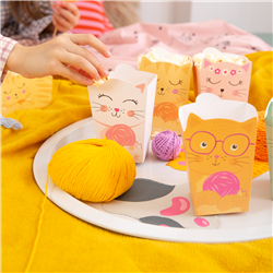 6 stk. Popcornboks Katte Tema Mixfarver – Perfekt til Børnefødselsdag & Fest 8,5x13,5 cm 6 stk. Popcornboks Katte Tema Mixfarver – Perfekt til Børnefødselsdag & Fest 8,5x13,5 cm
