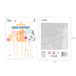 6 stk Cupcake Kattedekorationer toppers 6 stk Cupcake Kattedekorationer toppers