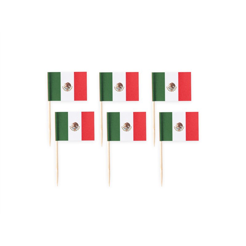 50 stk Kageflag Mexico på træpind - Perfekt til festlige lejligheder 50 stk Kageflag Mexico på træpind - Perfekt til festlige lejligheder