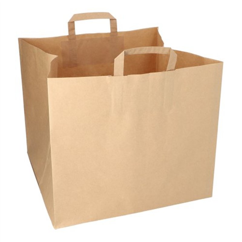 25 stk. Papirpose XXL 33x37x34,5 cm 42 L brun papir med hank 25 stk. Papirpose XXL 33x37x34,5 cm 42 L brun papir med hank