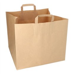 25 stk. Papirpose XXL 33x37x34,5 cm 42 L brun papir med hank 25 stk. Papirpose XXL 33x37x34,5 cm 42 L brun papir med hank