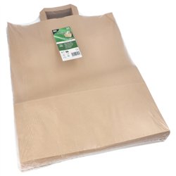 25 stk. Papirpose XXL 33x37x34,5 cm 42 L brun papir med hank 25 stk. Papirpose XXL 33x37x34,5 cm 42 L brun papir med hank