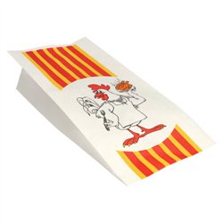 100 stk. Kyllingeposer til 1 hel Grillkylling – Hvid med Rød/Orange Striber, 28x13x8 cm 100 stk. Kyllingeposer til 1 hel Grillkylling – Hvid med Rød/Orange Striber, 28x13x8 cm
