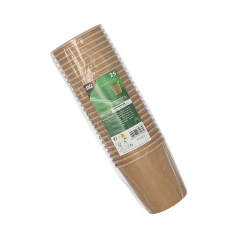 25 stk. Miljøvenlige 470 ml Suppe-/Isbægre i Brun Komposterbar Karton - Perfekt til Alle Anledninger 25 stk. Miljøvenlige 470 ml Suppe-/Isbægre i Brun Komposterbar Karton - Perfekt til Alle Anledninger