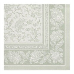 20 stk. Jadegrøn Middagsservietter - Ornamenter Luksus Airlaid 40x40 cm - Royal Collection 20 stk. Jadegrøn Middagsservietter - Ornamenter Luksus Airlaid 40x40 cm - Royal Collection