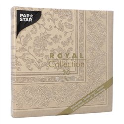 20 stk. Sandfarvede Luksus Middagsservietter - Ornamenter Airlaid Elegance 40x40 cm 20 stk. Sandfarvede Luksus Middagsservietter - Ornamenter Airlaid Elegance 40x40 cm