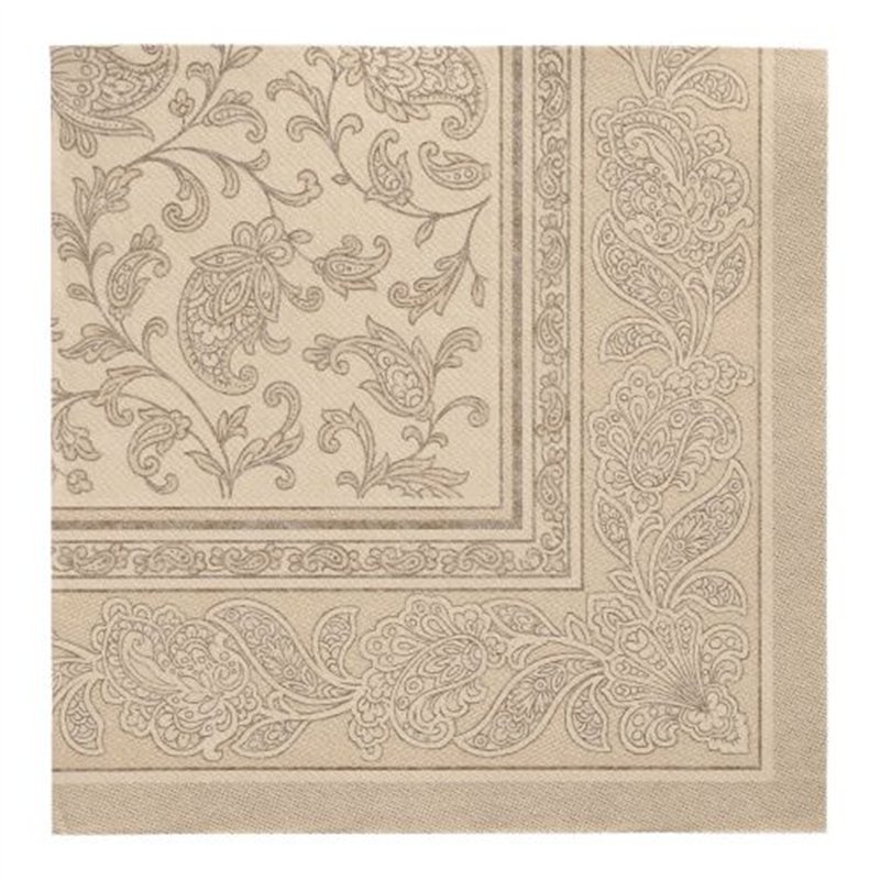 20 stk. Sandfarvede Luksus Middagsservietter - Ornamenter Airlaid Elegance 40x40 cm 20 stk. Sandfarvede Luksus Middagsservietter - Ornamenter Airlaid Elegance 40x40 cm
