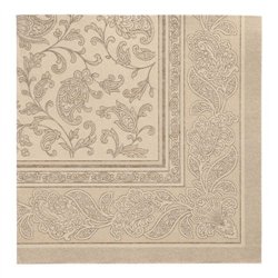 20 stk. Sandfarvede Luksus Middagsservietter - Ornamenter Airlaid Elegance 40x40 cm 20 stk. Sandfarvede Luksus Middagsservietter - Ornamenter Airlaid Elegance 40x40 cm