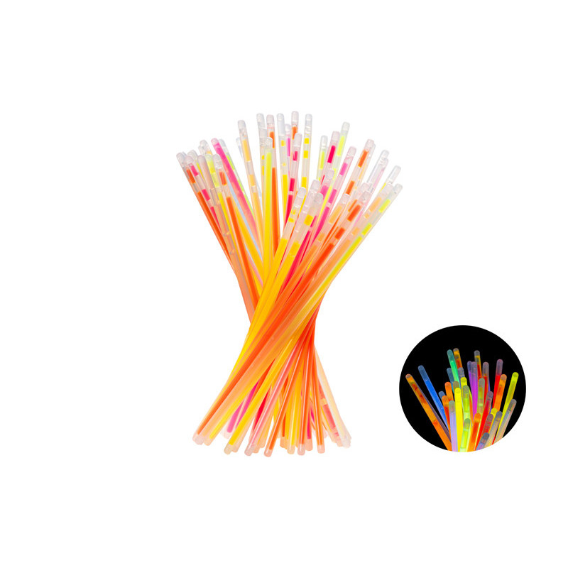 Fluorescent glow sticks, mix of colours, 20 cm, including connectors (1 pkt / 100 pc.) Fluorescent glow sticks, mix of colours, 20 cm, including connectors (1 pkt / 100 pc.)
