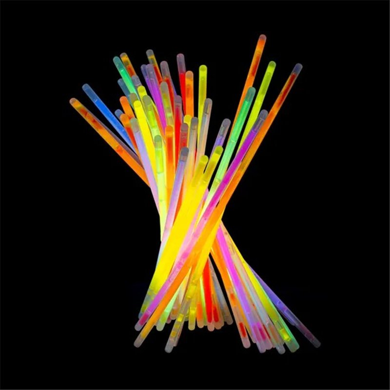 100 stk. Knæklys fluorescerende, mix af farver, 20 cm, inkl. forbindelsesstykker 100 stk. Knæklys fluorescerende, mix af farver, 20 cm, inkl. forbindelsesstykker