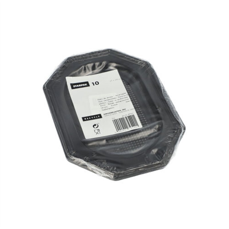 10 stk. Sorte Serveringsfade i R-PET – Genanvendelige 29 x 21 cm 10 stk. Sorte Serveringsfade i R-PET – Genanvendelige 29 x 21 cm