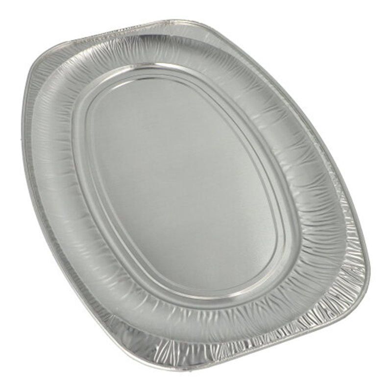 3 stk. Elegante Ovale Aluminiumsfade – Ideelle til Festbuffet 54,7x35,8 cm