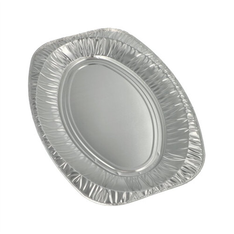 3 stk. Elegante Ovale Aluminiumsfade – Ideelle til Festbuffet 43x29 cm