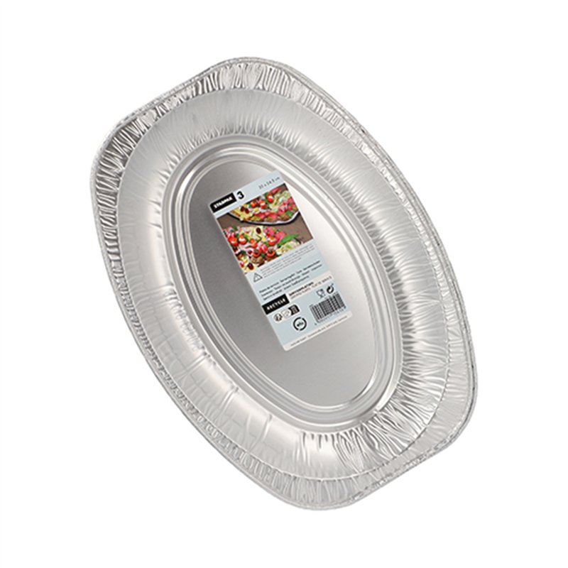 3 stk. Elegante Ovale Serveringsfade i Aluminium – Perfekt til Festbuffet 35x24,5 cm 3 stk. Elegante Ovale Serveringsfade i Aluminium – Perfekt til Festbuffet 35x24,5 cm