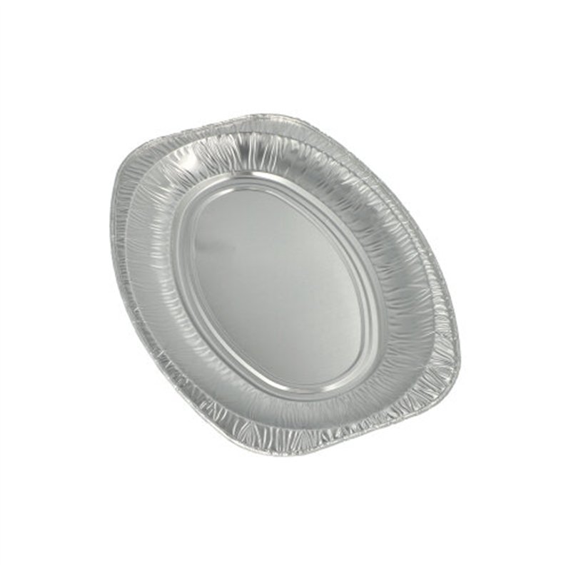 3 stk. Elegante Ovale Serveringsfade i Aluminium – Perfekt til Festbuffet 35x24,5 cm