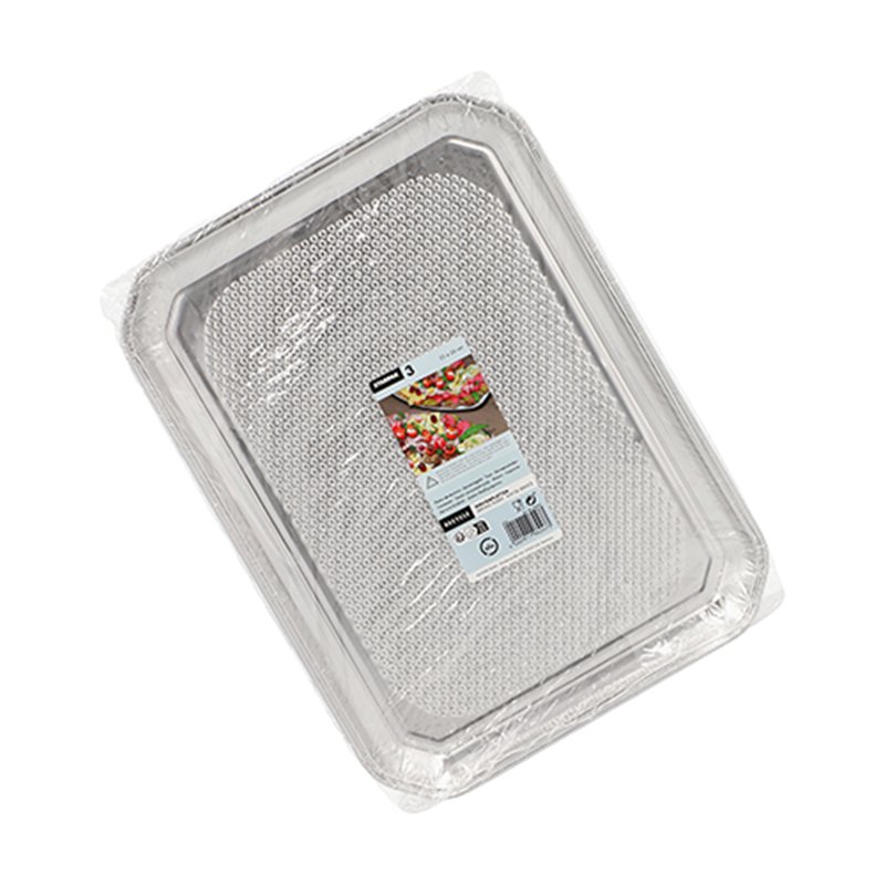 3 stk. Elegante Firkantede Serveringsfade i Aluminium – Perfekt til Festbuffet 35x26 cm 3 stk. Elegante Firkantede Serveringsfade i Aluminium – Perfekt til Festbuffet 35x26 cm