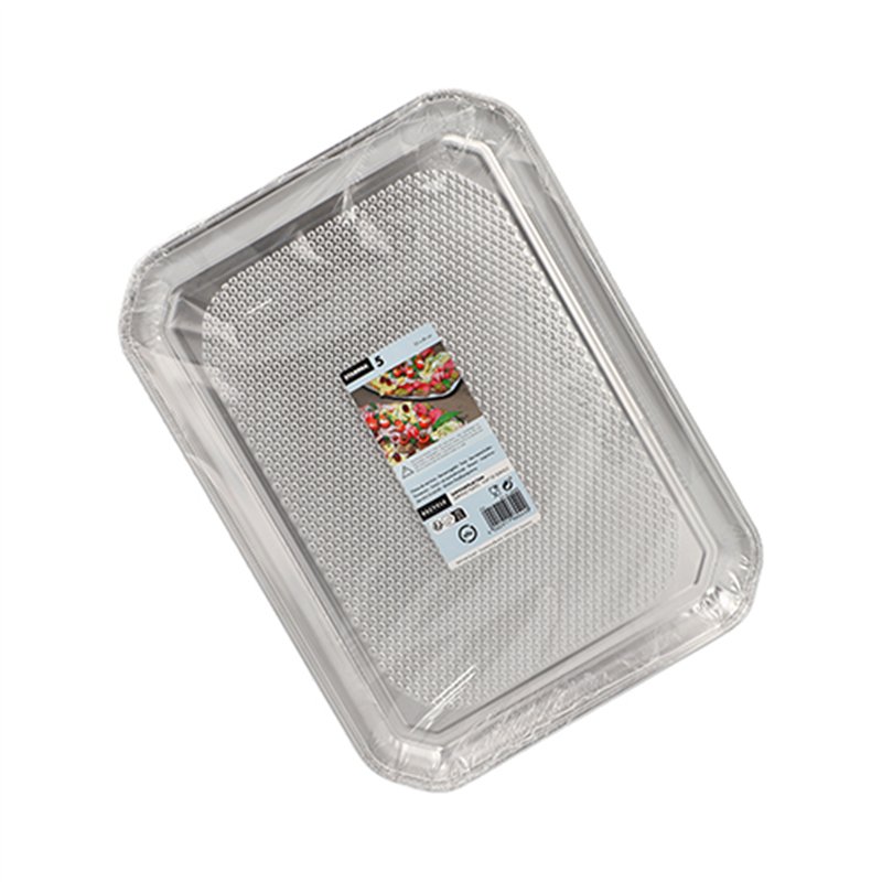 5 stk. Serveringsfade i Aluminium Sølvfarvet – Ideel til Buffeter 35x26 cm 5 stk. Serveringsfade i Aluminium Sølvfarvet – Ideel til Buffeter 35x26 cm