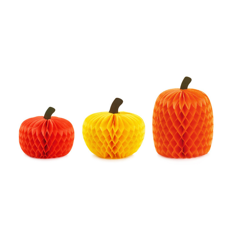 Honeycomb Pumpkins, 18-30cm, mix (1 pkt / 3 pc.) Honeycomb Pumpkins, 18-30cm, mix (1 pkt / 3 pc.)