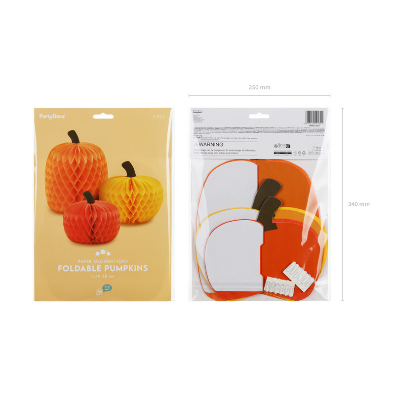 Honeycomb Pumpkins, 18-30cm, mix (1 pkt / 3 pc.) Honeycomb Pumpkins, 18-30cm, mix (1 pkt / 3 pc.)