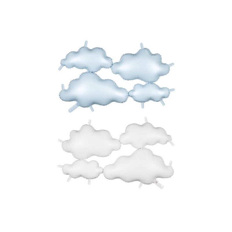 Foil Balloon Double-sided Backdrop Clouds, 99x52 cm, white-light blue Foil Balloon Double-sided Backdrop Clouds, 99x52 cm, white-light blue