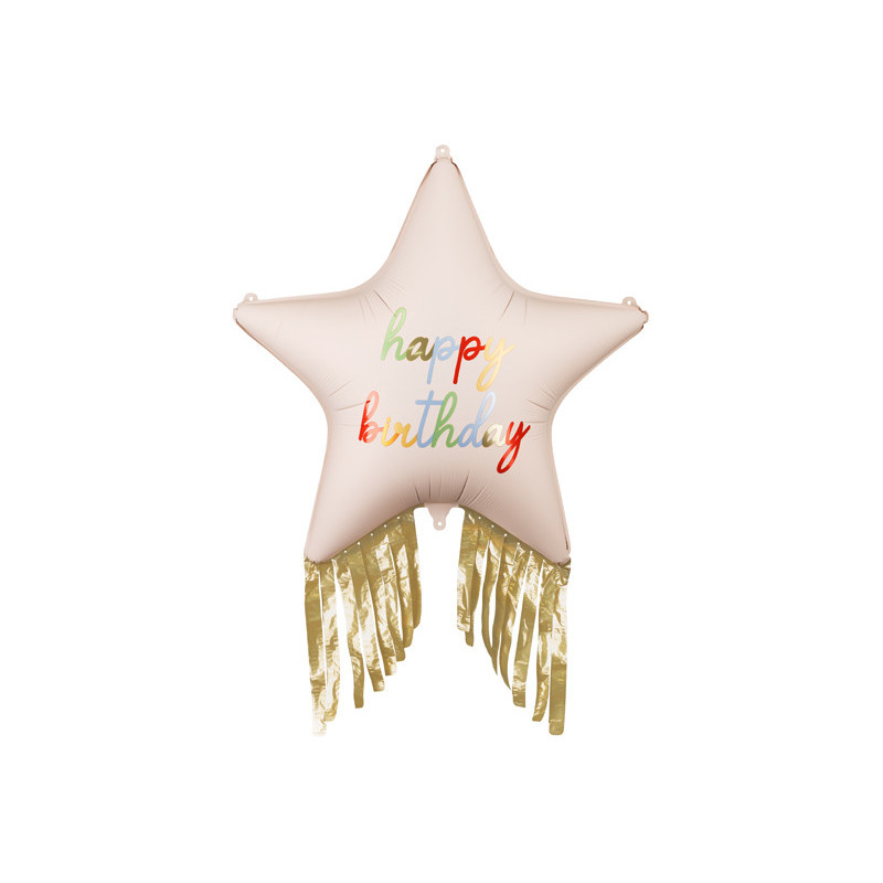 Foil balloon Star with fringes Happy Birthday, 72x72 cm, mix Foil balloon Star with fringes Happy Birthday, 72x72 cm, mix