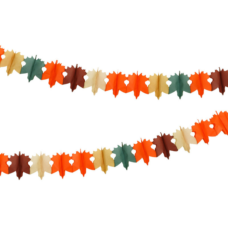 Tissue garland Leaves, mix, 3m Tissue garland Leaves, mix, 3m