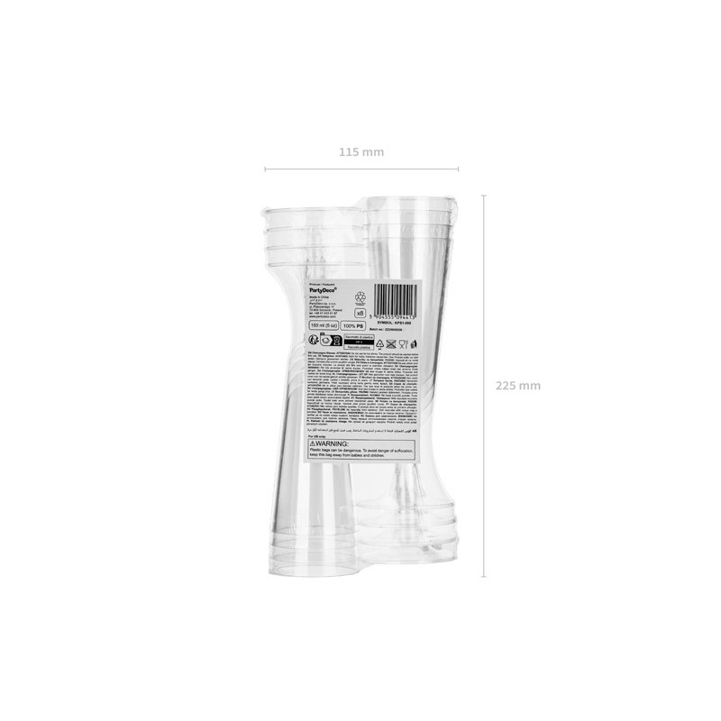 Plastic Champagne Glasses, 150 ml (1 pkt / 8 pc.) Plastic Champagne Glasses, 150 ml (1 pkt / 8 pc.)
