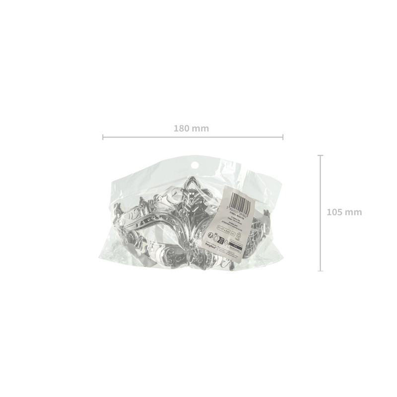 Carnival mask, 17x9 cm, silver Carnival mask, 17x9 cm, silver