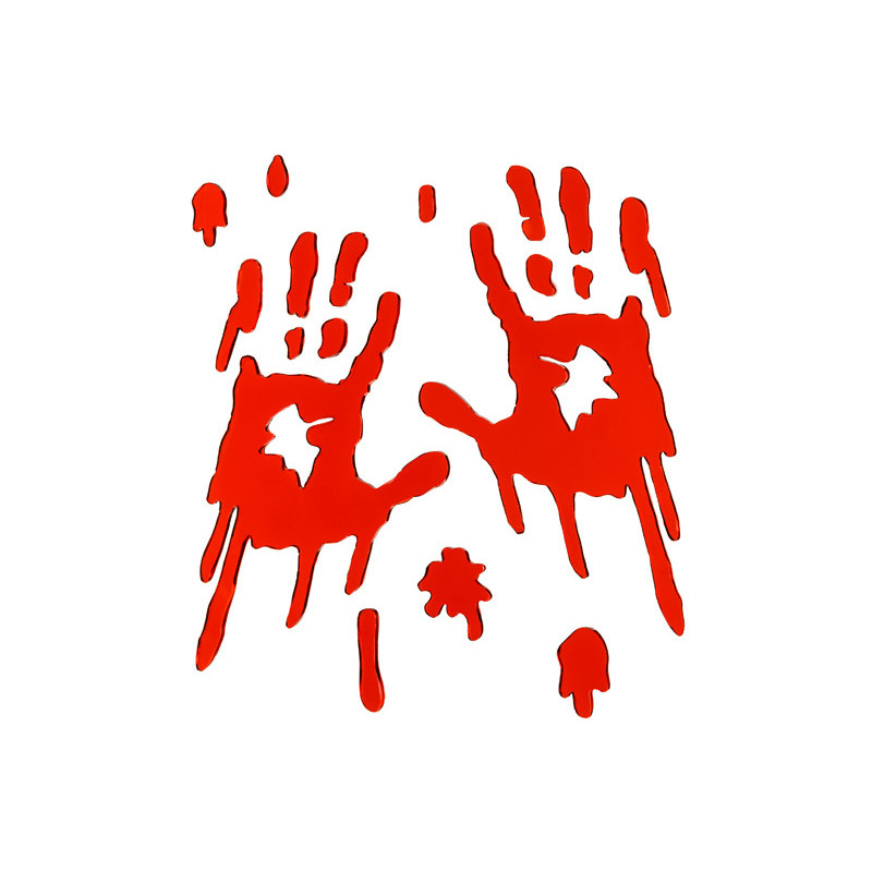 Gel window stickers Bloody Hands, red Gel window stickers Bloody Hands, red