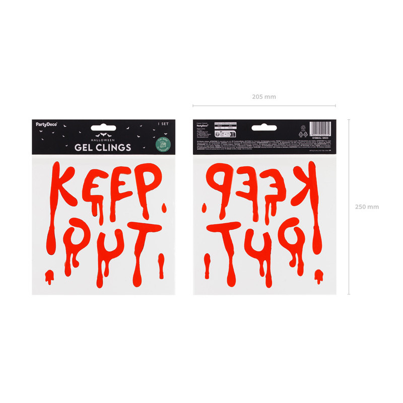 Gel window stickers Keep Out, red Gel window stickers Keep Out, red