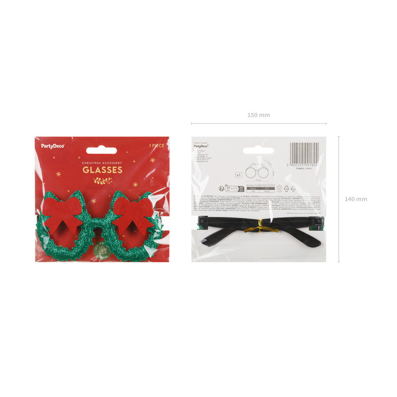 Christmas Wreath Glasses, mix Christmas Wreath Glasses, mix