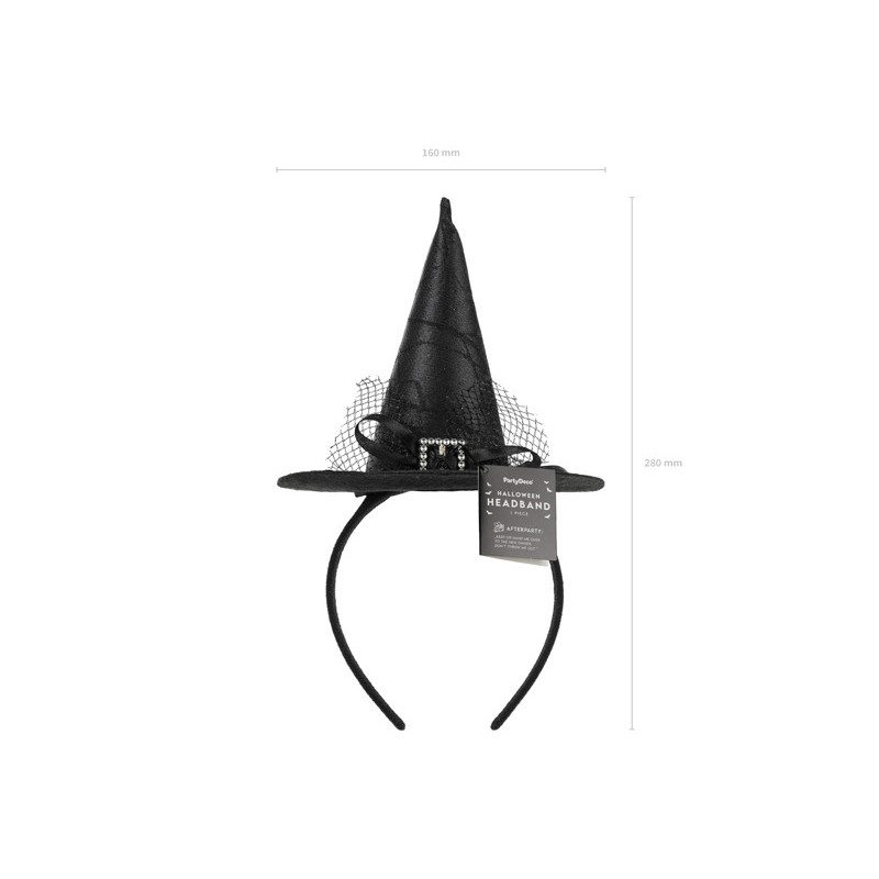 Witch Hat Headband, 17x28 cm, black Witch Hat Headband, 17x28 cm, black