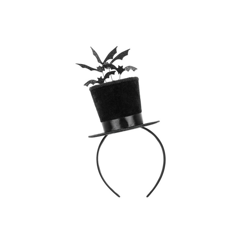 Cylinder Headband with Bats, 19x26 cm, Black Cylinder Headband with Bats, 19x26 cm, Black