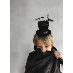 Cylinder Headband with Bats, 19x26 cm, Black Cylinder Headband with Bats, 19x26 cm, Black