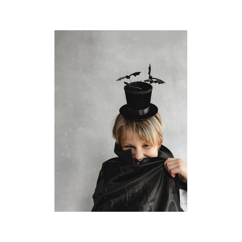 Cylinder Headband with Bats, 19x26 cm, Black Cylinder Headband with Bats, 19x26 cm, Black