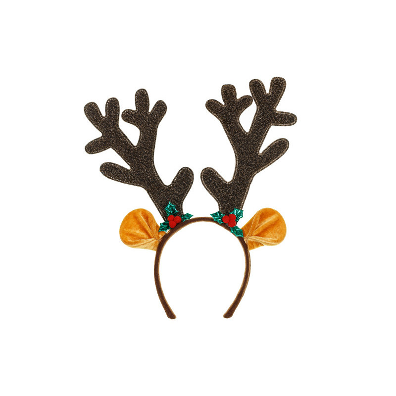 Reindeer Antlers Headband with Ears, 29x34cm, mix Reindeer Antlers Headband with Ears, 29x34cm, mix
