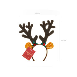 Reindeer Antlers Headband with Ears, 29x34cm, mix Reindeer Antlers Headband with Ears, 29x34cm, mix
