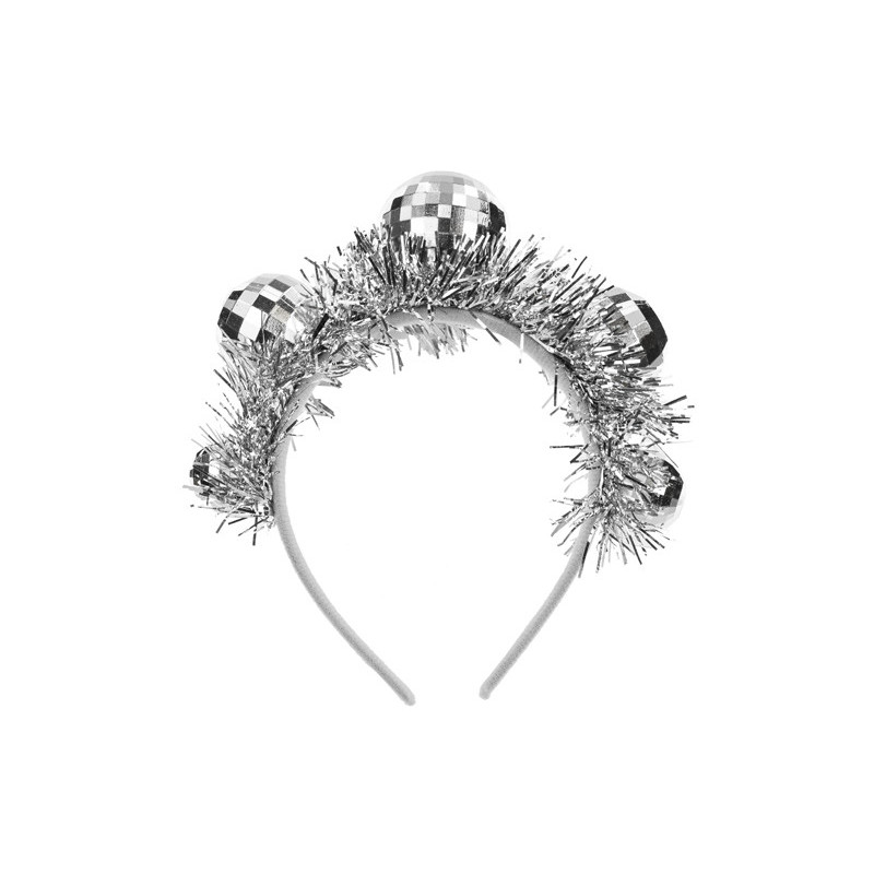 Disco Ball Headband, 17.5x17.5 cm, silver