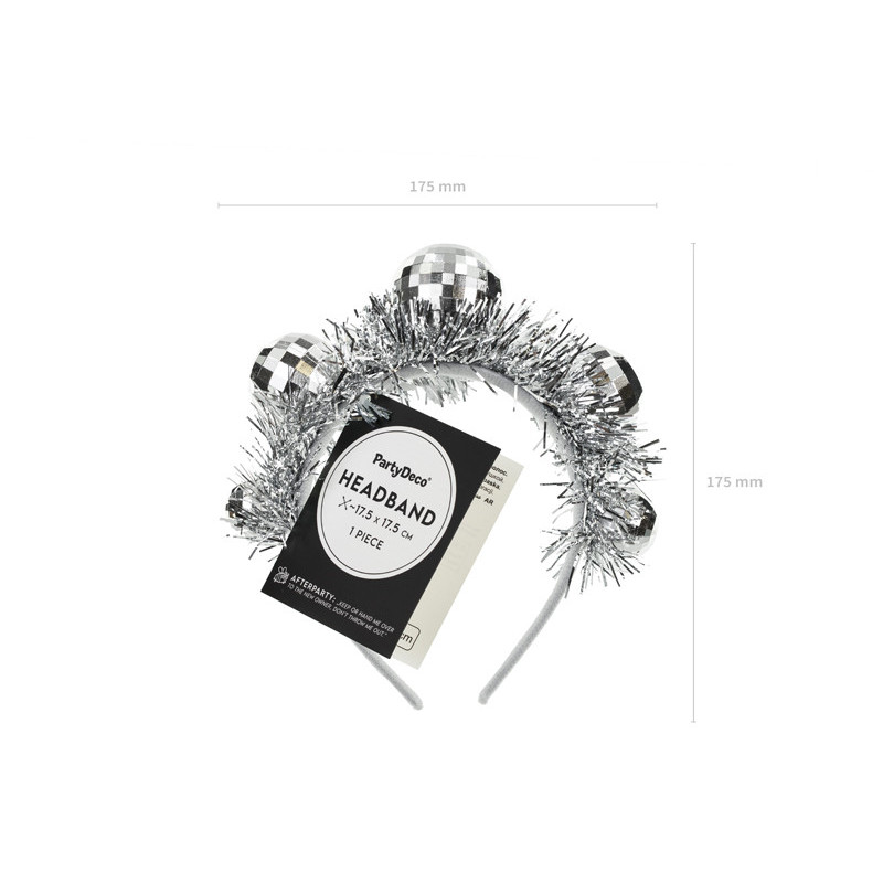 Disco Ball Headband, 17.5x17.5 cm, silver Disco Ball Headband, 17.5x17.5 cm, silver