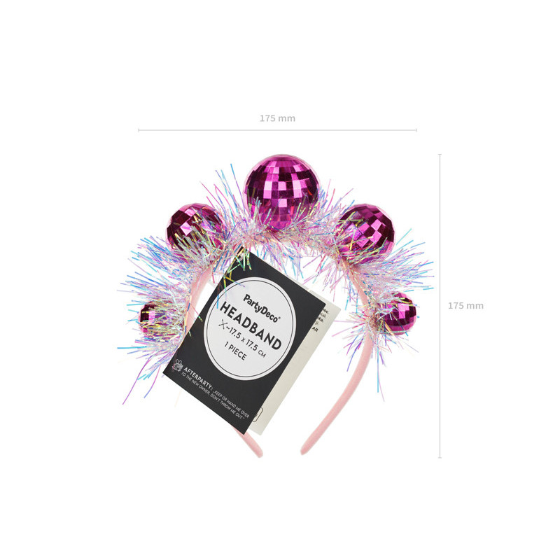 Disco Ball Headband, 17.5x17.5 cm, pink Disco Ball Headband, 17.5x17.5 cm, pink