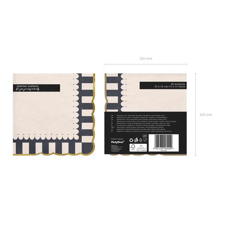 Napkins with Gold Edge, 33x33, mix (1 pkt / 12 pc.) Napkins with Gold Edge, 33x33, mix (1 pkt / 12 pc.)