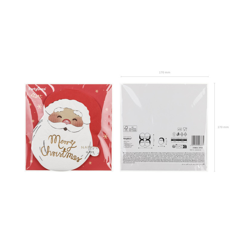 Santa Claus Napkins, 13.5x16 cm, mix (1 pkt / 12 pc.) Santa Claus Napkins, 13.5x16 cm, mix (1 pkt / 12 pc.)