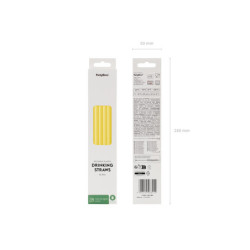 Plastic straws, 23 cm, yellow (1 pkt / 12 pc.) Plastic straws, 23 cm, yellow (1 pkt / 12 pc.)
